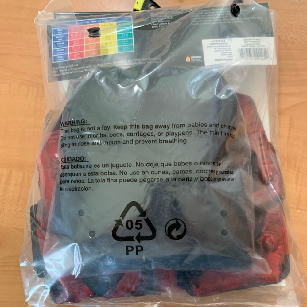 Costume Halloween ninja boys size 10-12 new condition 8 piece set Fun World - Picture 2 of 10